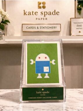 Kate Spade Robot Enclosure Cards Set 10 Cards & Envelopes NIB Y2K Paper